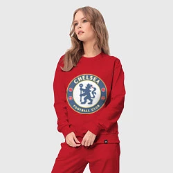 Костюм хлопковый женский Chelsea FC, цвет: красный — фото 2