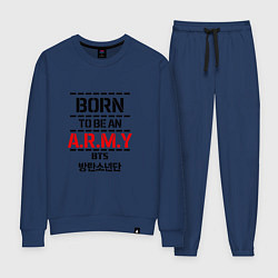 Костюм хлопковый женский Born to be an ARMY BTS, цвет: тёмно-синий