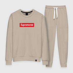 Костюм хлопковый женский Suprememe, цвет: миндальный