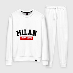 Костюм хлопковый женский FC Milan Est. 1899, цвет: белый