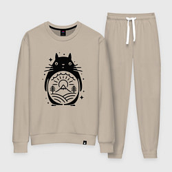 Костюм хлопковый женский Мой сосед Тоторо, цвет: миндальный