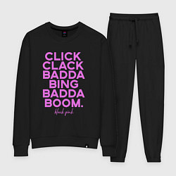 Костюм хлопковый женский Click Clack Black Pink, цвет: черный