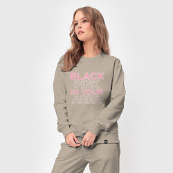 Костюм хлопковый женский Black Pink in youe area, цвет: миндальный — фото 2