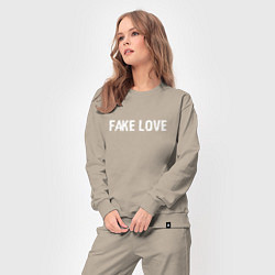 Костюм хлопковый женский FAKE LOVE, цвет: миндальный — фото 2