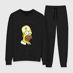 Костюм хлопковый женский No brain, No pain, цвет: черный