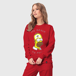 Костюм хлопковый женский No brain, No pain, цвет: красный — фото 2
