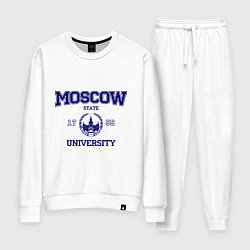 Костюм хлопковый женский MGU Moscow University, цвет: белый