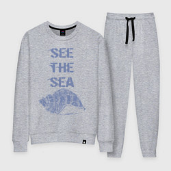 Костюм хлопковый женский Увидеть море, цвет: меланж