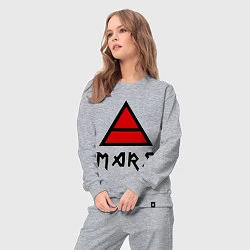 Костюм хлопковый женский 30 seconds to mars: triada, цвет: меланж — фото 2