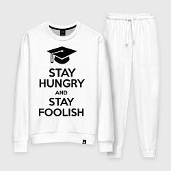 Костюм хлопковый женский Stay Hungry & Stay Foolish, цвет: белый