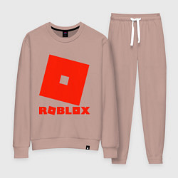 Костюм хлопковый женский Roblox Logo, цвет: пыльно-розовый