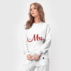 Костюм хлопковый женский Mrs: Just married, цвет: белый — фото 2