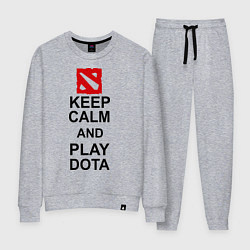 Костюм хлопковый женский Keep Calm & Play Dota, цвет: меланж