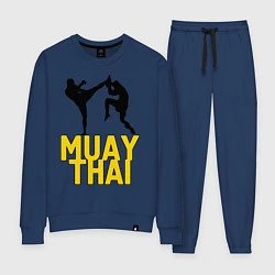 Костюм хлопковый женский Muay Thai, цвет: тёмно-синий