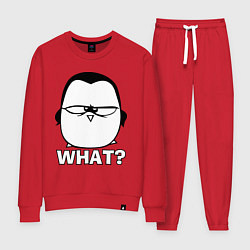 Костюм хлопковый женский What?, цвет: красный