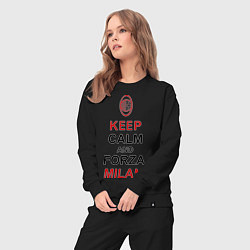 Костюм хлопковый женский Keep Calm & Forza Milan, цвет: черный — фото 2