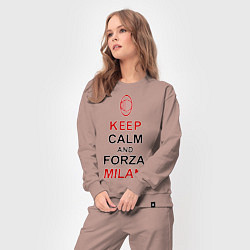 Костюм хлопковый женский Keep Calm & Forza Milan, цвет: пыльно-розовый — фото 2