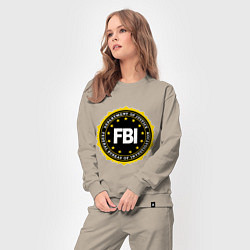 Костюм хлопковый женский FBI Departament, цвет: миндальный — фото 2