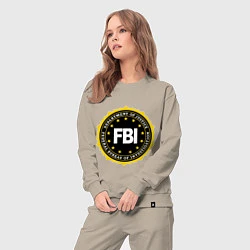 Костюм хлопковый женский FBI Departament, цвет: миндальный — фото 2
