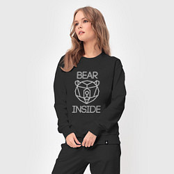 Костюм хлопковый женский Bear Inside, цвет: черный — фото 2