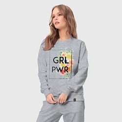 Костюм хлопковый женский GRL PWR, цвет: меланж — фото 2