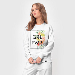 Костюм хлопковый женский GRL PWR, цвет: белый — фото 2