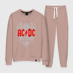 Костюм хлопковый женский AC/DC: Black Ice, цвет: пыльно-розовый