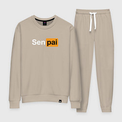 Костюм хлопковый женский Senpai: Pornhub Style, цвет: миндальный