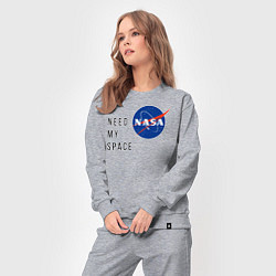 Костюм хлопковый женский Nasa i need my space, цвет: меланж — фото 2