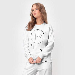 Костюм хлопковый женский TWENTY ONE PILOTS TOP, цвет: белый — фото 2