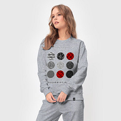 Костюм хлопковый женский TOP: Blurryface, цвет: меланж — фото 2