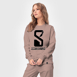 Костюм хлопковый женский Scorpions logo, цвет: пыльно-розовый — фото 2