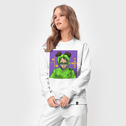 Костюм хлопковый женский Billie Eilish Purple Art, цвет: белый — фото 2