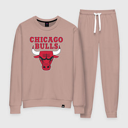 Костюм хлопковый женский CHICAGO BULLS, цвет: пыльно-розовый