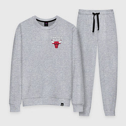 Костюм хлопковый женский CHICAGO BULLS НА СПИНЕ, цвет: меланж