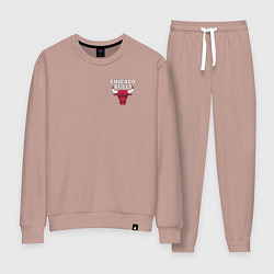 Костюм хлопковый женский CHICAGO BULLS НА СПИНЕ, цвет: пыльно-розовый
