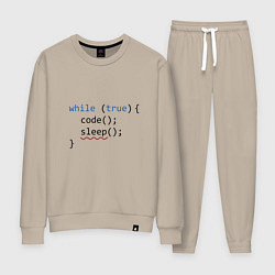 Костюм хлопковый женский Code - sleep, цвет: миндальный