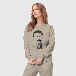 Костюм хлопковый женский Товарищ Сталин, цвет: миндальный — фото 2