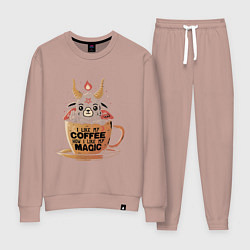 Костюм хлопковый женский Magic Coffee, цвет: пыльно-розовый