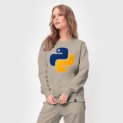 Костюм хлопковый женский Python, цвет: миндальный — фото 2
