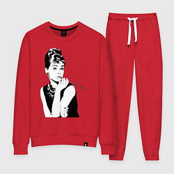 Костюм хлопковый женский Одри Хепбернхлопок, цвет: красный
