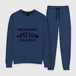 Костюм хлопковый женский Эволюция программиста, цвет: тёмно-синий