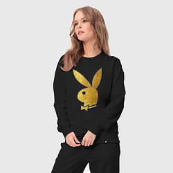 Костюм хлопковый женский PLAYBOY GOLD, цвет: черный — фото 2