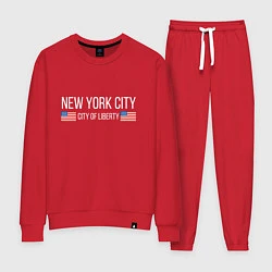 Костюм хлопковый женский NEW YORK, цвет: красный