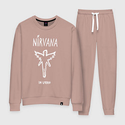 Костюм хлопковый женский Nirvana In utero, цвет: пыльно-розовый