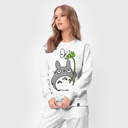 Костюм хлопковый женский Totoro и бабочка, цвет: белый — фото 2