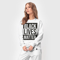 Костюм хлопковый женский BLACK LIVES MATTER, цвет: белый — фото 2