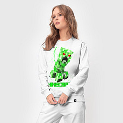Костюм хлопковый женский MINECRAFT CREEPER, цвет: белый — фото 2