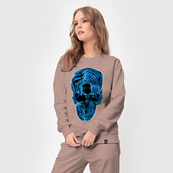 Костюм хлопковый женский Skull - illusion, цвет: пыльно-розовый — фото 2