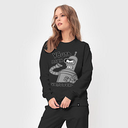 Костюм хлопковый женский BENDER убить всех человеков!, цвет: черный — фото 2